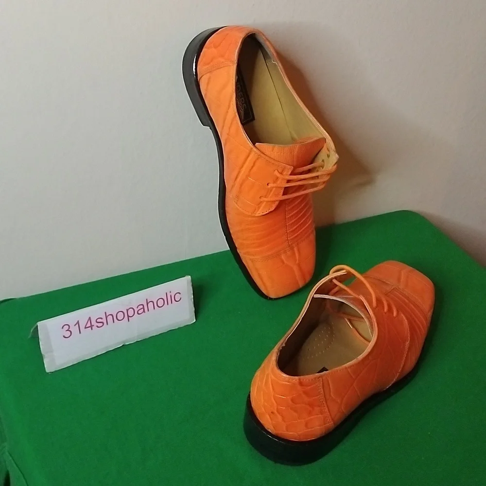 Boys Orange Dress Shoes